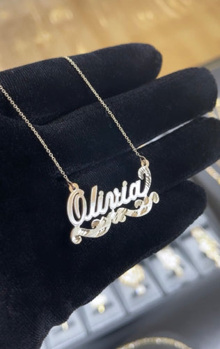 Custom 14kt Gold Name Pendant