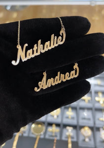 Custom 14kt Gold Name Pendant
