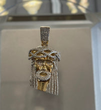 Load image into Gallery viewer, 10kt Gold Diamond Jesus Pendant